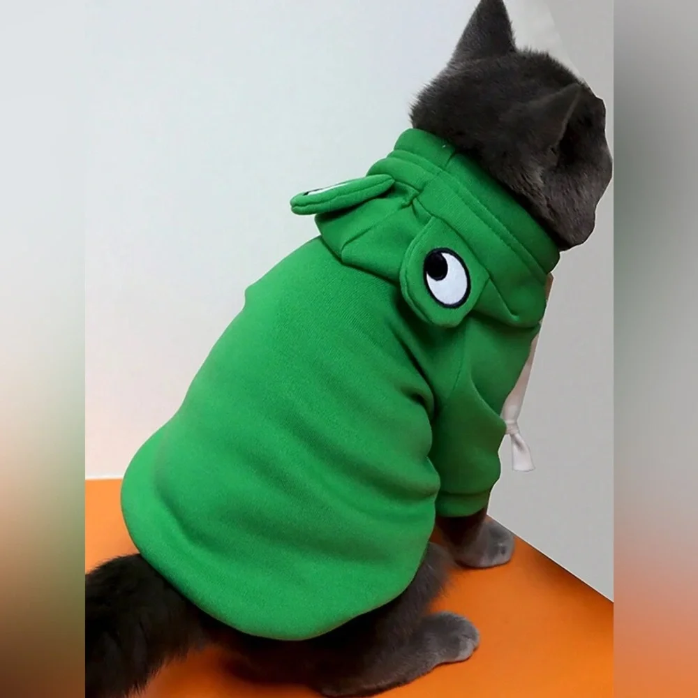 Green Frog Pet Hoodie- Small